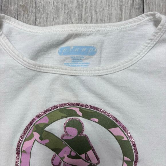 Vintage Y2K Pinup No Boys Allowed Women’s Baby Tee Size small - Picture 2 of 3